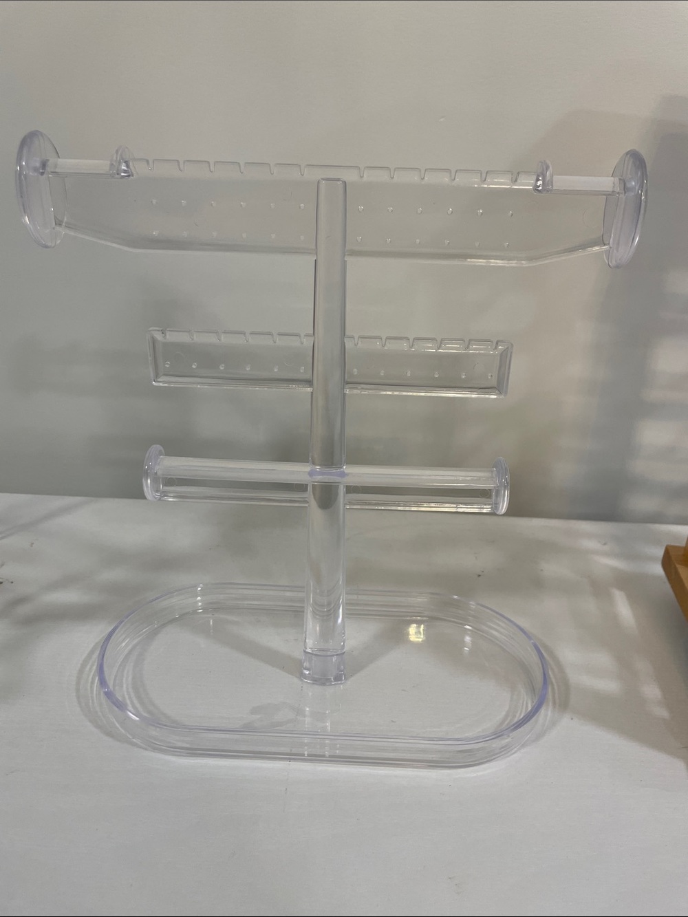 Clear Acrylic Jewelry Stand Organizer - 3-Tier Earring & Bracelet Holder - Picture 3 of 8